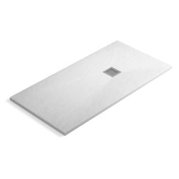 Plato ducha resina | válvula desagüe y rejilla | blanco | 80 x 120cm