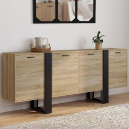 Aparador aparador phoenix de madera negra 200 cm