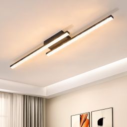 Nettlife lámpara de techo LED negra 12w lámpara de metal de cristal