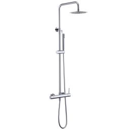 Valaz barra de ducha monomando redonda ajustable hasta 120cm cromada - 30cm