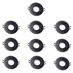Pack 10 foco empotrable orientable classic redondo negro wonderlamp 1xgu10