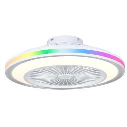 Ventilador de techo con luz LED RGB SLIM AIR | motor DC | Blanco