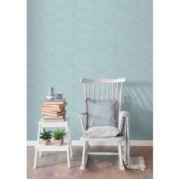 Papel pintado tnt liso con textura lienzo turquesa