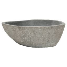 vidaXL lavabo ovalado piedra de río (37-46)x(29-36) cm