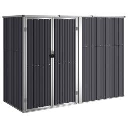vidaXL cobertizo de herramientas jardín acero galvanizado 225x89x161cm