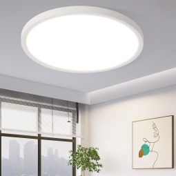 Nettlife lámpara de techo LED baño plano 30cm 24w lámpara de techo blanca