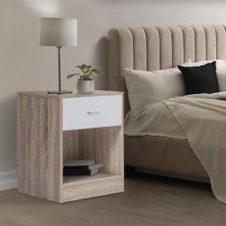 Mesitas de noche de diseño en haya blanca - lote de 2 - 40 cm