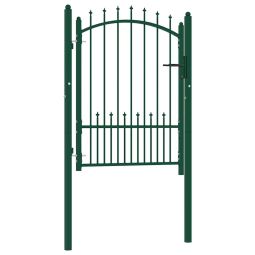 vidaXL puerta de valla emmen con pinchos de acero, 104 x 109,5 cm, verde