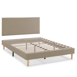 Base tapizada + cabecero aura 150x190 cm  beige