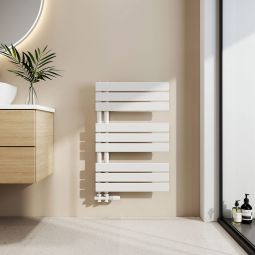 Emke radiador toallero agua caliente 762x500mm, 397w, blanco, lateral