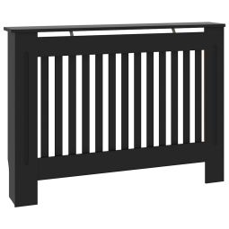 vidaXL cubierta para radiador madera de ingeniería negro 112x19x81,5 cm