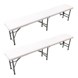 Pack 2 Bancos Plegables Solid 180x30x43cm 6 Personas Normativa EN 581 THW