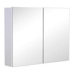 Armario con espejo 80x15x60 cm mdf, vidrio color blanco Homcom