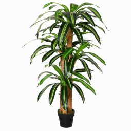 Planta dracaena artificial 20x20x160 cm pe, pp, cemento color verde