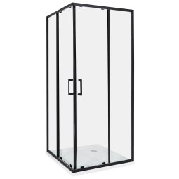 Cabina de ducha tela 80 x 80 x 185 cm negro