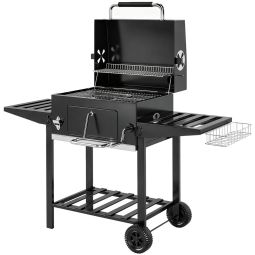 Barbacoa de carbón 133.5x65x110 cm metal, acero inoxidable Outsunny