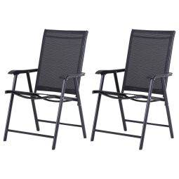 Set 2 sillas plegable 58x64x94 cm metal, texteline Outsunny