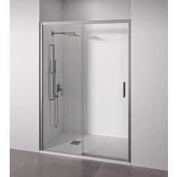 Mampara de ducha frontal plata 150-155 cm acceso derecha bellobath