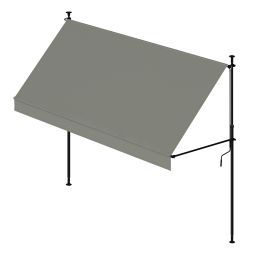 Toldo portátil exterior 2x1,2m cityline - montaje suelo pared - lona gris