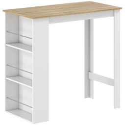 Mesa de bar 112x57x106 cm color blanco Homcom, hogar - cocina
