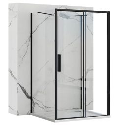 Rea cabina de ducha de pared rapid slide black 160x80, 160x80x195 cm
