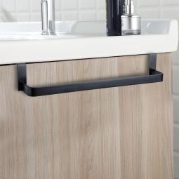 Kibath toallero sin taladros de 29 cm negro mate de acero inoxidable