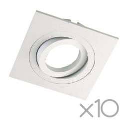 Pack 10 empotrable basculante classic cuadrado blanco wonderlamp 1xgu10