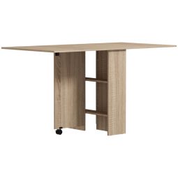 Mesa plegable cocina 75x140x74 cm color marrón Homcom, hogar - cocina