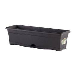 Jardinera con plato integrado color antracita 50 x 20