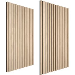 2 paneles de pared madera mdf 110 x 50 cm, roble claro