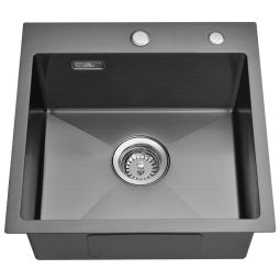 Fregadero de cocina gris-negro 45x45x19cm fregadero de acero inoxidable de