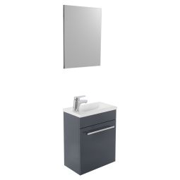 Ondee - nino lavamanos con espejo -  44cm - gris - lacado