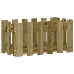 vidaXL jardinera diseño de valla madera de pino impregnada 60x30x30 cm