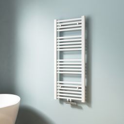 Emke radiador toallero agua caliente tubo redondo blanco 100x40cm