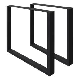 2x patas de mesa industrial 60 x 72 cm acero negro perfiles cuadradros