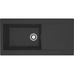 Fregadero encastrable de resina 1000 x 500 mm 1 seno grande - negro - strad