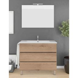 Mueble imperia 3 cajones, lavabo y espejo estepa 120 x 45 cm 1 seno