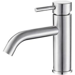 Valaz grifo de lavabo monomando redondo acero cepillado