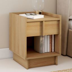 Mesitas de noche de diseño de madera clara - rosie - lote de 2 - 40 cm