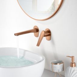 Imex - grifo monomando lavabo empotrado oro rosa serie delos