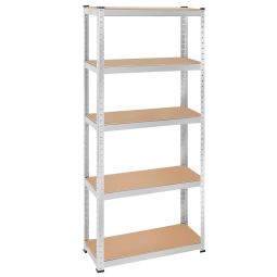 Tectake estantería industrial de 5 baldas hasta 350 kg, 180x75x30cm plata