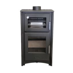 Estufa de leña con horno aroa 12 kw acero vermiculita y horno refractario