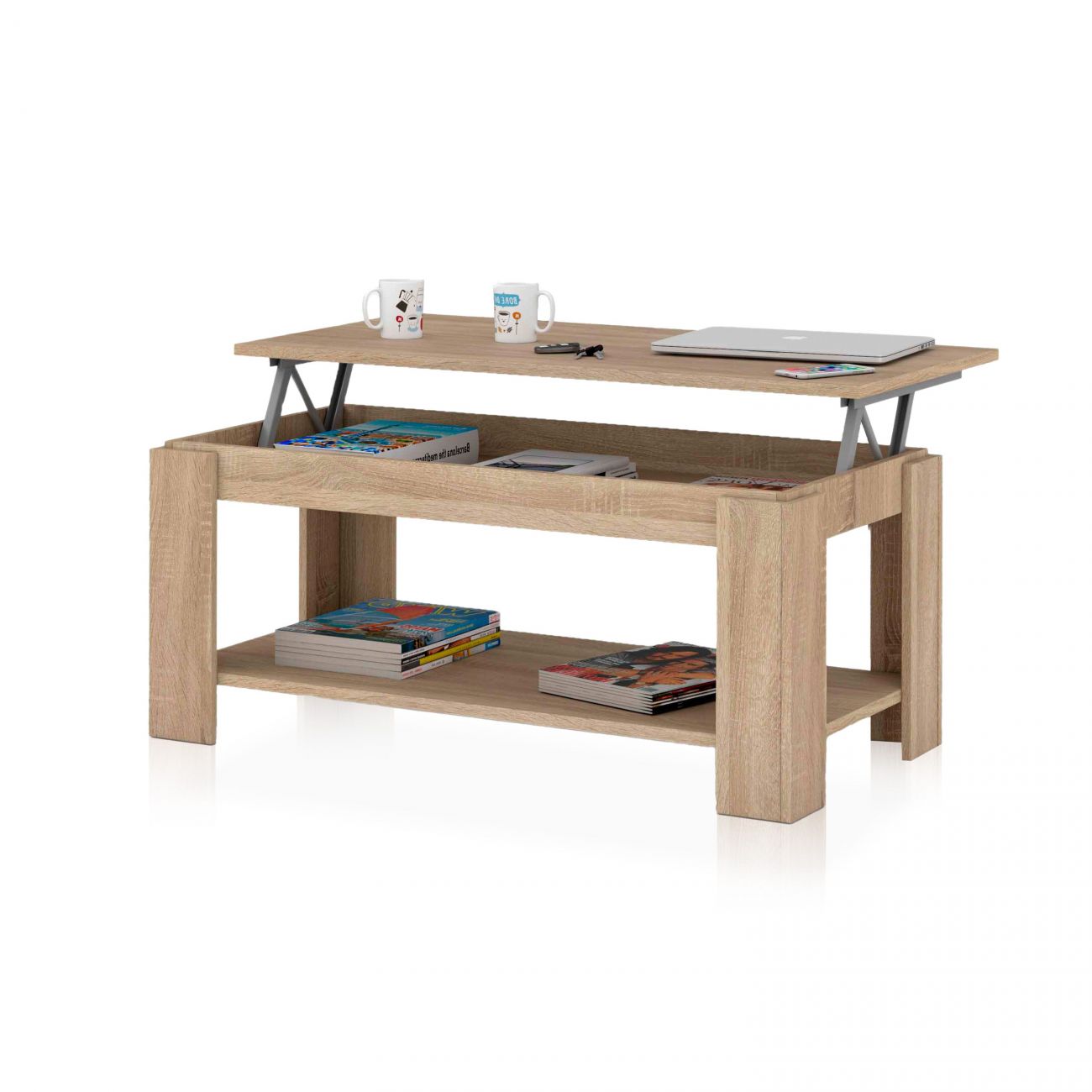 Mesa de centro elevable ambit roble canadian