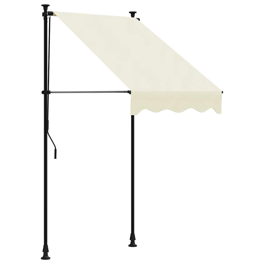 vidaXL toldo retráctil de tela y acero crema 100x150 cm