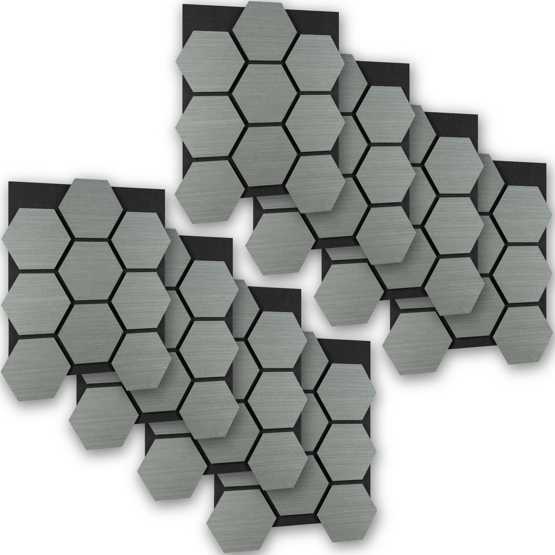 Tectake 8 paneles de pared, mdf absorbente, 76x62x1,8 cm, roble gris claro
