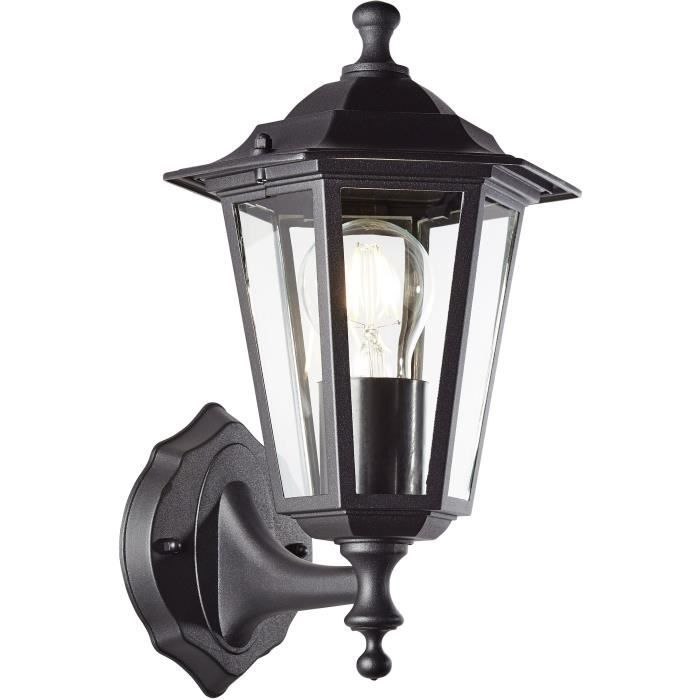 Aplique exterior - brilliant - carleen - metal/vidrio - negro - E27 máx 60w