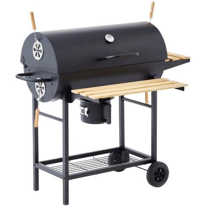 Caja de cocina barbacoa de carbón mike - 115x66x106 cm - 2 rejillas de acer