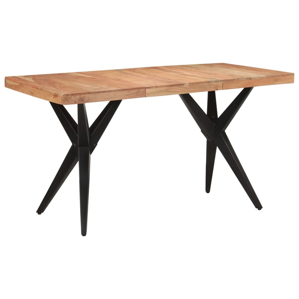 Mesa de comedor madera maciza de acacia negra 140x70x76 cm oif734405