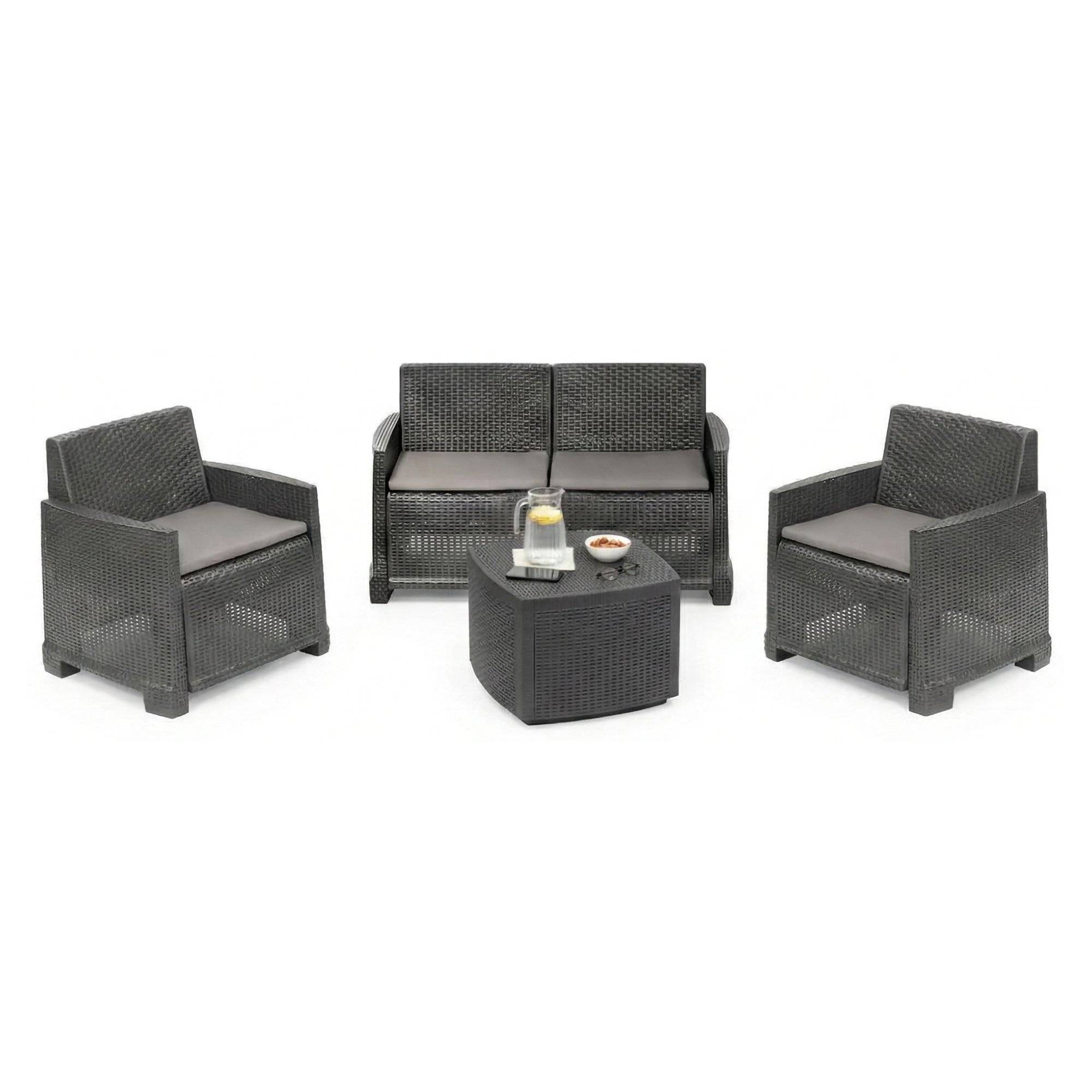 Set de salón exterior amer, impermeable, en plástico