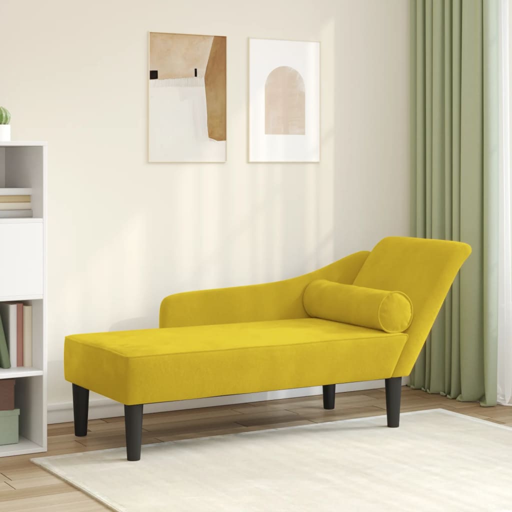 Sofá diván con cojines terciopelo amarillo oif674302